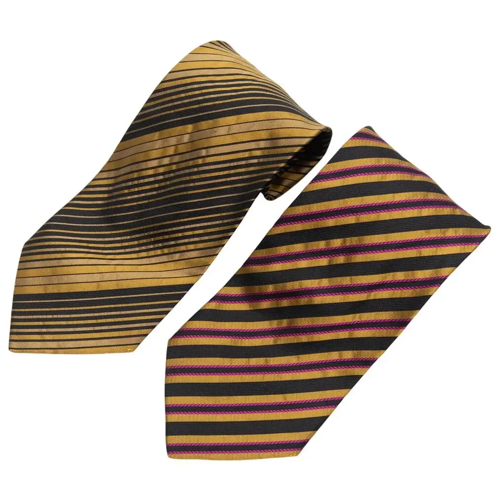 Longchamp 100% Silk Striped Tie Made In Italy